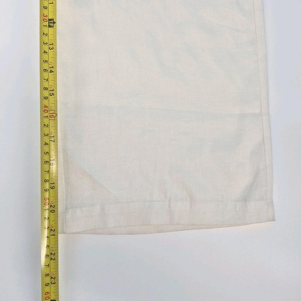 NWT Perry Ellis Men's Linen Drawstring Pants White Regular Fit Beach‎ Casual M
